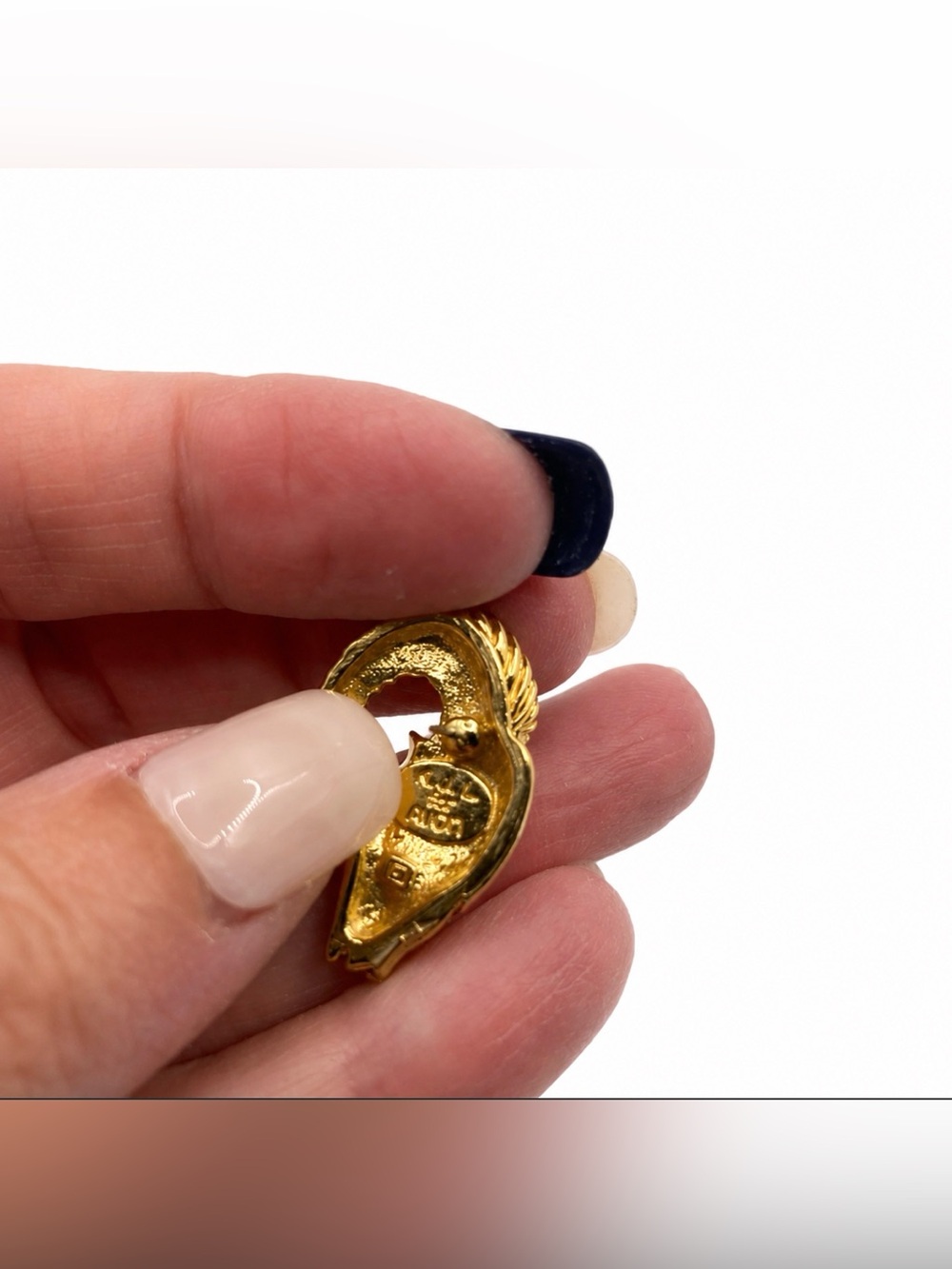 Kenneth Jay Lane Ram’s Head Earrings 1980’s Vintage (Susan Caplan Rediscovered) - Picture 9 of 10